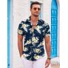 COOFANDY Men’s Hawaiian Shirt Short Sleeve Floral Button Down Shirts Tropical Holiday Beach Shirts(Black-apricot Bloom)