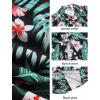 COOFANDY Men’s Hawaiian Shirt Short Sleeve Floral Button Down Shirts Tropical Holiday Beach Shirts(Black-green Leaf)