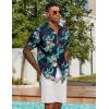 COOFANDY Men’s Hawaiian Shirt Short Sleeve Floral Button Down Shirts Tropical Holiday Beach Shirts(Navy – Flamingo)