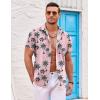 COOFANDY Men’s Hawaiian Shirt Short Sleeve Floral Button Down Shirts Tropical Holiday Beach Shirts(Pink-coconut Tree)