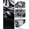 COOFANDY Mens Hawaiian Shirts Short Sleeve Casual Button Down Beach Vacation Summer Shirt(Black-white Leaf)