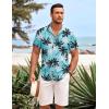 COOFANDY Mens Hawaiian Shirts Short Sleeve Casual Button Down Beach Vacation Summer Shirt(Blue-coconut Tree)