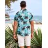 COOFANDY Mens Hawaiian Shirts Short Sleeve Casual Button Down Beach Vacation Summer Shirt(Blue-coconut Tree)