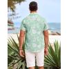 COOFANDY Mens Hawaiian Shirts Short Sleeve Casual Button Down Beach Vacation Summer Shirt(Green-palm Leave)