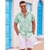 COOFANDY Mens Hawaiian Shirts Short Sleeve Casual Button Down Beach Vacation Summer Shirt(Green-palm Leave)