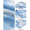 COOFANDY Mens Hawaiian Shirts Short Sleeve Casual Button Down Beach Vacation Summer Shirt(Light Blue-white Palm Leaf)