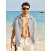 COOFANDY Mens Hawaiian Shirts Short Sleeve Casual Button Down Tropical Beach Shirt(A- Gray)