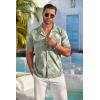 COOFANDY Mens Hawaiian Shirts Short Sleeve Casual Button Down Tropical Beach Shirt(A- Palm Leaf)