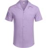 COOFANDY Mens Hawaiian Shirts Short Sleeve Casual Button Down Tropical Beach Shirt(A- Purple)