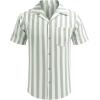 COOFANDY Mens Hawaiian Shirts Short Sleeve Casual Button Down Tropical Beach Shirt(A- Stripe Green)