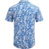 COOFANDY Mens Hawaiian Shirts Short Sleeve Casual Button Down Tropical Beach Shirt(B- Blue Floral)