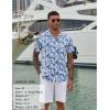 COOFANDY Mens Hawaiian Shirts Short Sleeve Casual Button Down Tropical Beach Shirt(Blue Floral)