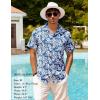 COOFANDY Mens Hawaiian Shirts Short Sleeve Casual Button Down Tropical Beach Shirt(Blue Floral)