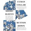 COOFANDY Mens Hawaiian Shirts Short Sleeve Casual Button Down Tropical Beach Shirt(Blue-white Flower)