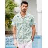 COOFANDY Mens Hawaiian Shirts Short Sleeve Casual Button Down Tropical Beach Shirt(Celadon Green- Palm Leaf)
