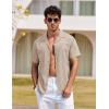 COOFANDY Mens Hawaiian Shirts Short Sleeve Casual Button Down Tropical Beach Shirt(Khaki)
