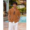 COOFANDY Mens Hawaiian Shirts Short Sleeve Casual Button Down Tropical Beach Shirt(Light Brown)