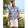 COOFANDY Mens Hawaiian Shirts Short Sleeve Casual Button Down Tropical Beach Shirt(Navy Blue Leaves)