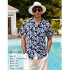 COOFANDY Mens Hawaiian Shirts Short Sleeve Casual Button Down Tropical Beach Shirt(Navy Floral)
