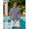 COOFANDY Mens Hawaiian Shirts Short Sleeve Casual Button Down Tropical Beach Shirt(Navy Floral)