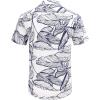 COOFANDY Mens Hawaiian Shirts Short Sleeve Casual Button Down Tropical Beach Shirt(Navy Floral-white)