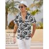 COOFANDY Mens Hawaiian Shirts Short Sleeve Casual Button Down Tropical Beach Shirt(Palm Leaf-black)