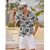 COOFANDY Mens Hawaiian Shirts Short Sleeve Casual Button Down Tropical Beach Shirt(Palm Leaf-black)