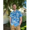 COOFANDY Mens Hawaiian Shirts Short Sleeve Casual Button Down Tropical Beach Shirt(Palm Leaf-blue)