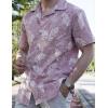COOFANDY Mens Hawaiian Shirts Short Sleeve Casual Button Down Tropical Beach Shirt(Pink – Plam Leaf)