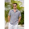 COOFANDY Mens Hawaiian Shirts Short Sleeve Casual Button Down Tropical Beach Shirt(Short Sleeve – Grey)