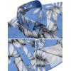 COOFANDY Mens Hawaiian Shirts Short Sleeve Casual Button Down Tropical Beach Shirt(Sky Blue / White Leaf)