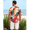COOFANDY Mens Hawaiian Shirts Short Sleeve Casual Button Down Tropical Beach Shirt(White Floral&leaves)