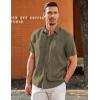 COOFANDY Mens Hawaiian Tropical Shirt Short Sleeve Casual Button Down Floral Summer Beach Shirts with Pocket(Army Green)