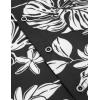 COOFANDY Mens Hawaiian Tropical Shirt Short Sleeve Casual Button Down Floral Summer Beach Shirts with Pocket(B-black Leaves)