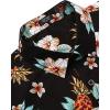 COOFANDY Mens Hawaiian Tropical Shirt Short Sleeve Casual Button Down Floral Summer Beach Shirts with Pocket(Black)