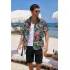 COOFANDY Mens Hawaiian Tropical Shirt Short Sleeve Casual Button Down Floral Summer Beach Shirts with Pocket(Black Flowers)