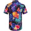 COOFANDY Mens Hawaiian Tropical Shirt Short Sleeve Casual Button Down Floral Summer Beach Shirts with Pocket(Black Leaf & Flower)