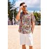 COOFANDY Mens Hawaiian Tropical Shirt Short Sleeve Casual Button Down Floral Summer Beach Shirts with Pocket(Black Sunflower)