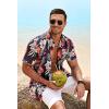 COOFANDY Mens Hawaiian Tropical Shirt Short Sleeve Casual Button Down Floral Summer Beach Shirts with Pocket(B-leaves & Flowers)