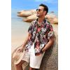 COOFANDY Mens Hawaiian Tropical Shirt Short Sleeve Casual Button Down Floral Summer Beach Shirts with Pocket(B-leaves & Flowers)