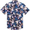 COOFANDY Mens Hawaiian Tropical Shirt Short Sleeve Casual Button Down Floral Summer Beach Shirts with Pocket(Blue)