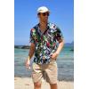 COOFANDY Mens Hawaiian Tropical Shirt Short Sleeve Casual Button Down Floral Summer Beach Shirts with Pocket(Green)