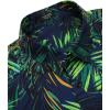 COOFANDY Mens Hawaiian Tropical Shirt Short Sleeve Casual Button Down Floral Summer Beach Shirts with Pocket(Green Leaves)