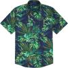 COOFANDY Mens Hawaiian Tropical Shirt Short Sleeve Casual Button Down Floral Summer Beach Shirts with Pocket(Green Leaves)