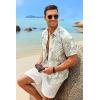 COOFANDY Mens Hawaiian Tropical Shirt Short Sleeve Casual Button Down Floral Summer Beach Shirts with Pocket(Palm Leaf)