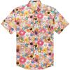 COOFANDY Mens Hawaiian Tropical Shirt Short Sleeve Casual Button Down Floral Summer Beach Shirts with Pocket(Sunflower)