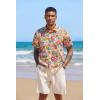 COOFANDY Mens Hawaiian Tropical Shirt Short Sleeve Casual Button Down Floral Summer Beach Shirts with Pocket(Sunflower)