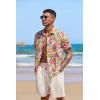 COOFANDY Mens Hawaiian Tropical Shirt Short Sleeve Casual Button Down Floral Summer Beach Shirts with Pocket(Sunflower)