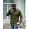 COOFANDY Men’s Henley Long Sleeve Shirts Casual Button T-Shirt Pullover Basic Tees with Pocket(Army Green)