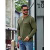 COOFANDY Men’s Henley Long Sleeve Shirts Casual Button T-Shirt Pullover Basic Tees with Pocket(Army Green)